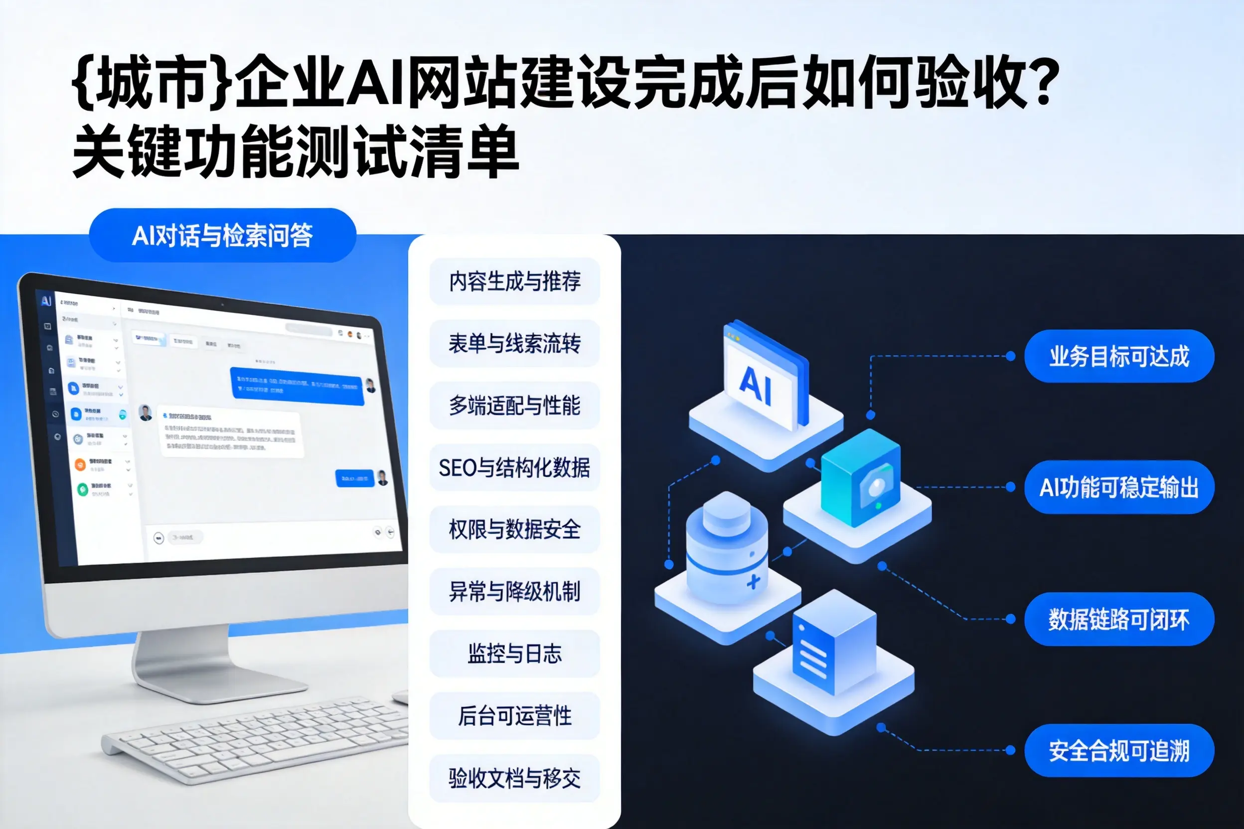 鹤壁企业AI网站建设完成后如何验收？关键功能测试清单