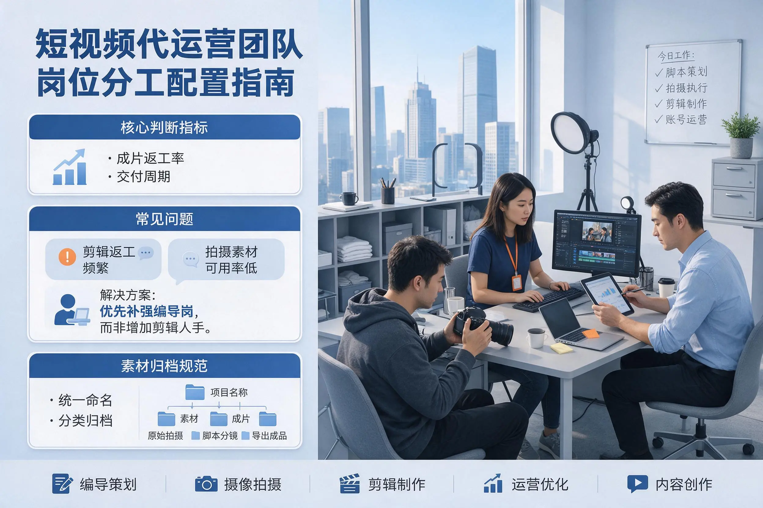 短视频代运营团队如何配置？鹤壁企业岗位分工科普说明