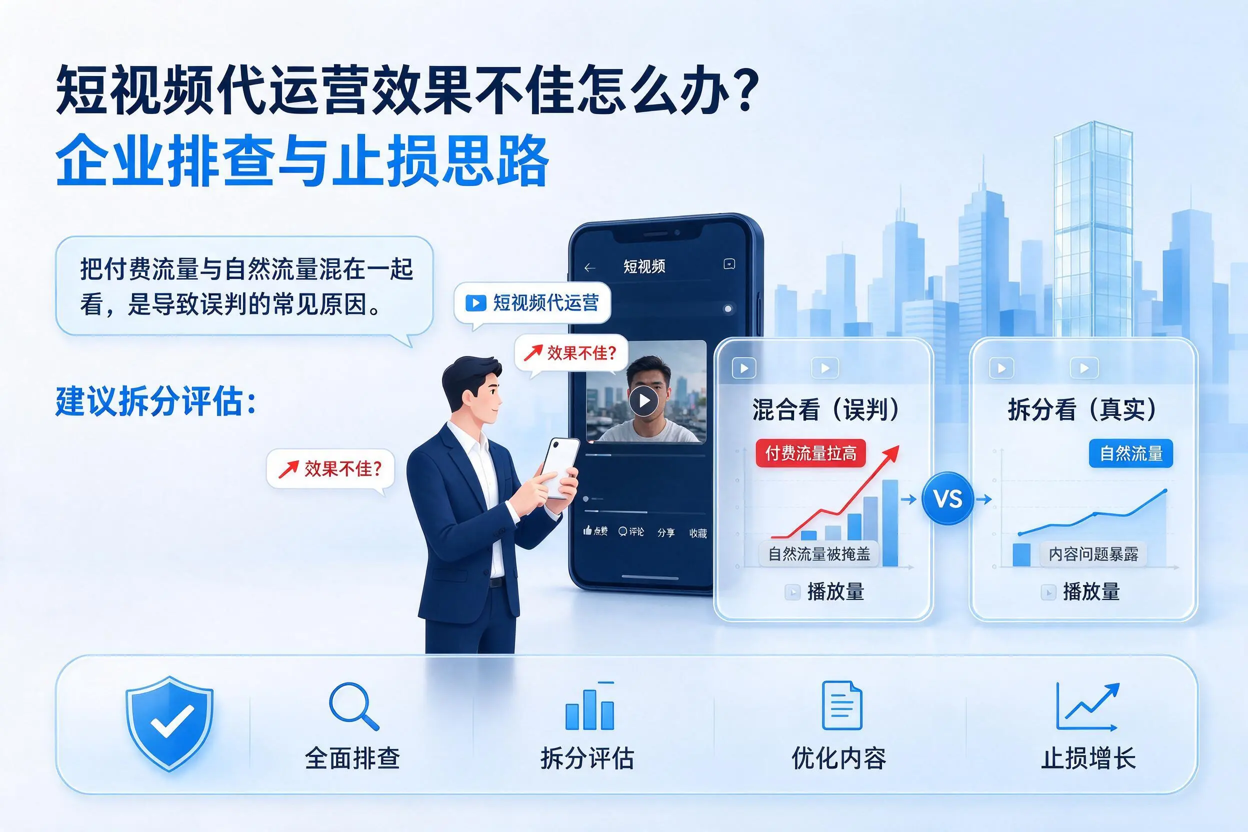 短视频代运营效果不佳怎么办？鹤壁企业排查与止损思路