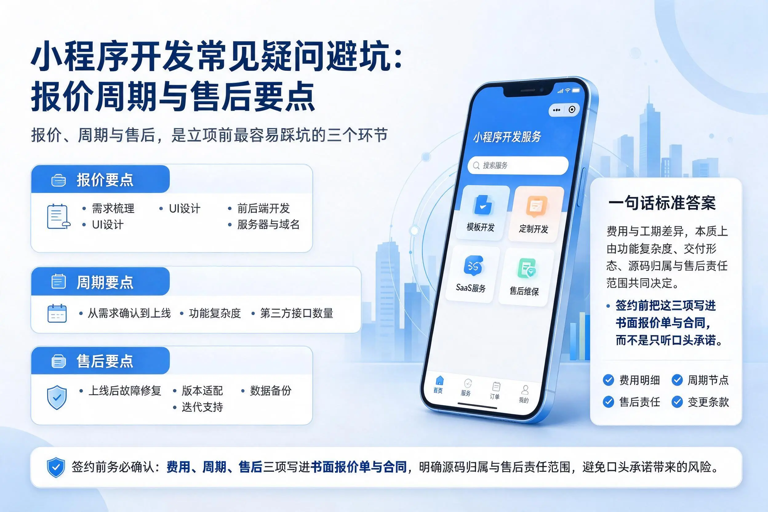 鹤壁小程序开发常见疑问避坑：报价周期与售后要点