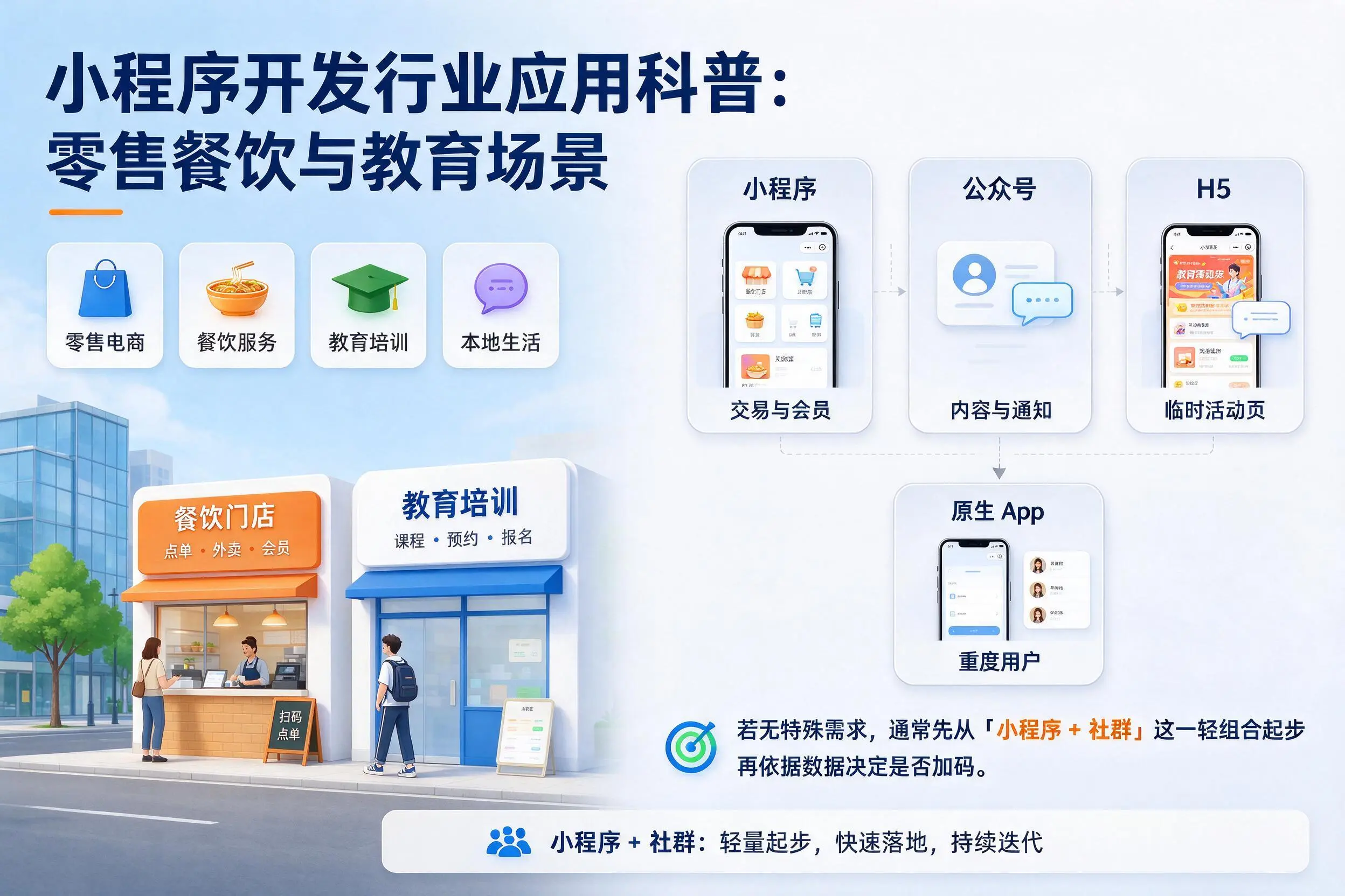 鹤壁小程序开发行业应用科普：零售餐饮与教育场景