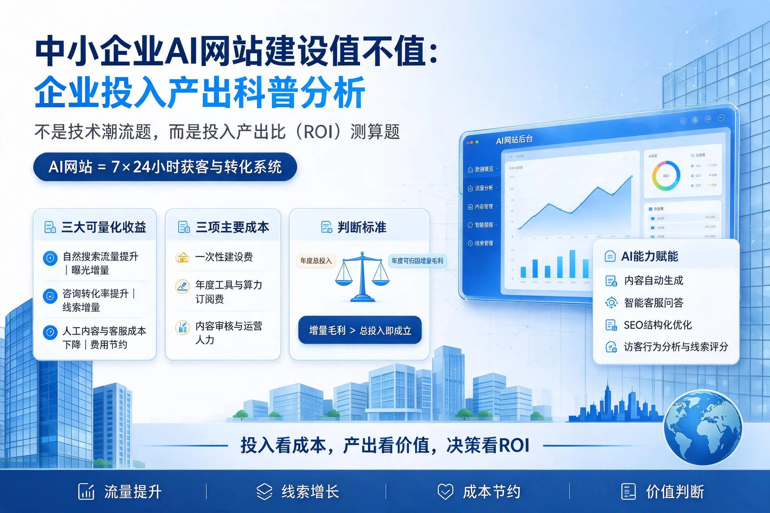 中小企业AI网站建设值不值：鹤壁企业投入产出科普分析