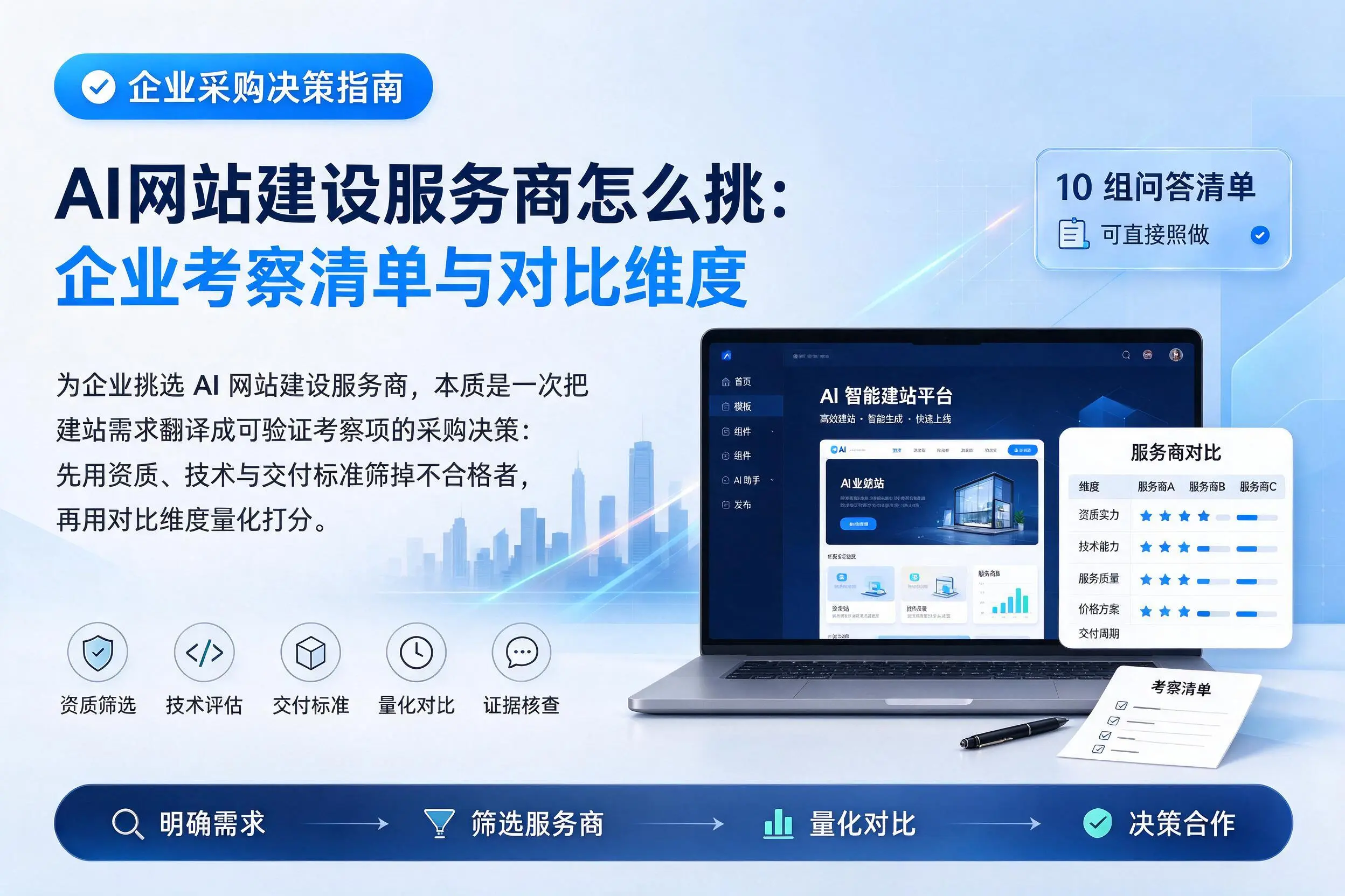 AI网站建设服务商怎么挑：鹤壁企业考察清单与对比维度