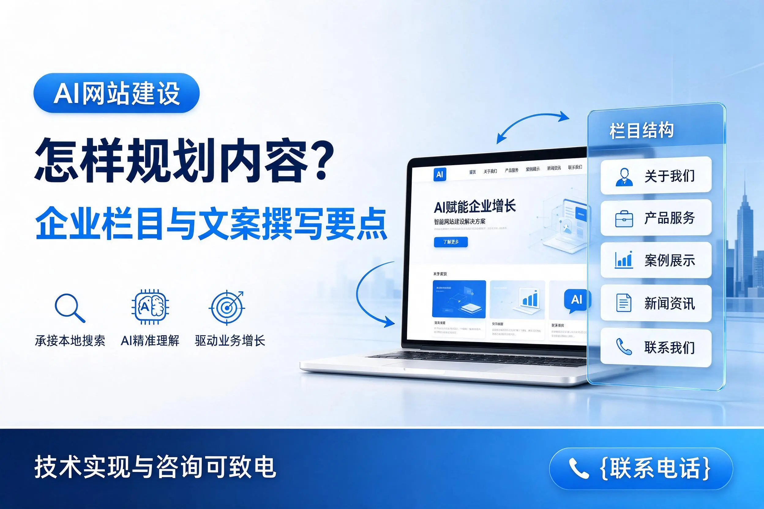 AI网站建设怎样规划内容？鹤壁企业栏目与文案撰写要点